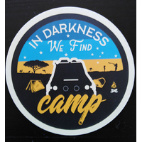 In Darkness We Find Camp Coaster Sticker