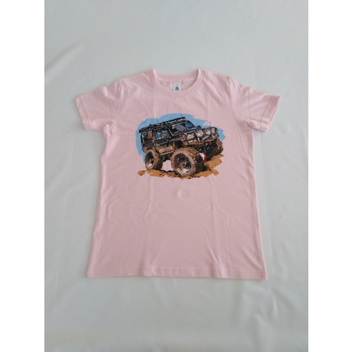 Kids Tee with color print [Colour: Pink] [Size: 10]