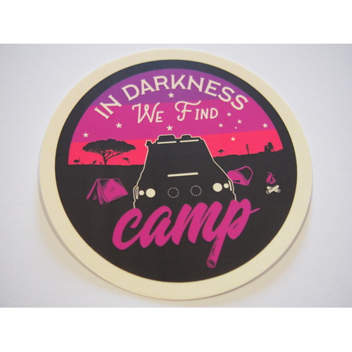 PINK, In Darkness We Find Camp Sticker