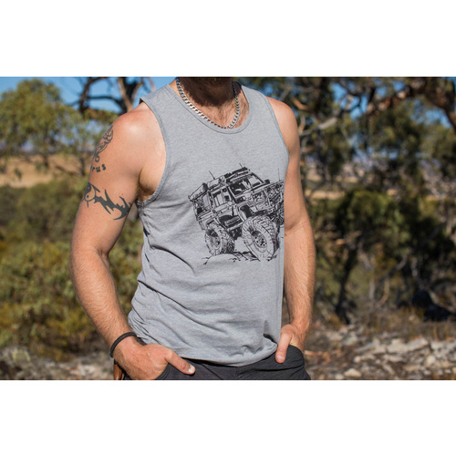 Singlet with Land Cruiser Logo [Colour: Heather Gray] [Size: L]