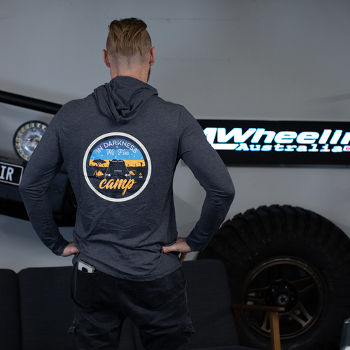 Tee Hoodie, In Darkness We Find Camp. [Size: S]
